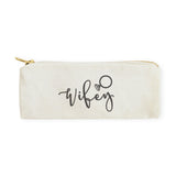 Wifey Cotton Canvas Pencil Case and Travel Pouch - The Cotton and Canvas Co.