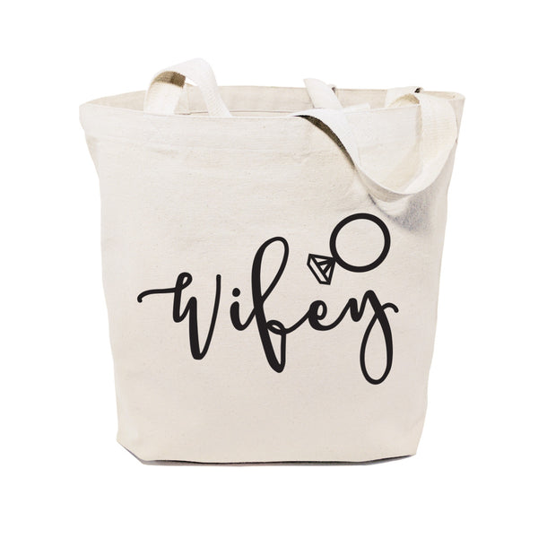 The Cotton and Canvas Co. Wifey Wedding Cotton Canvas Tote Bag