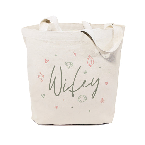 The Cotton and Canvas Co. Gemstone Wifey Wedding Cotton Canvas Tote Bag