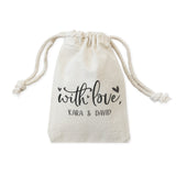 Personalized With Love with Names Wedding Favor Bags, 6-Pack - The Cotton and Canvas Co.