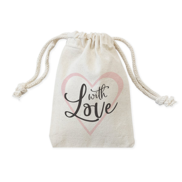The Cotton and Canvas Co. With Love Wedding Favor Bags, 6-Pack