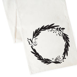 Christmas Wreath Cotton Canvas Table Runner - The Cotton and Canvas Co.
