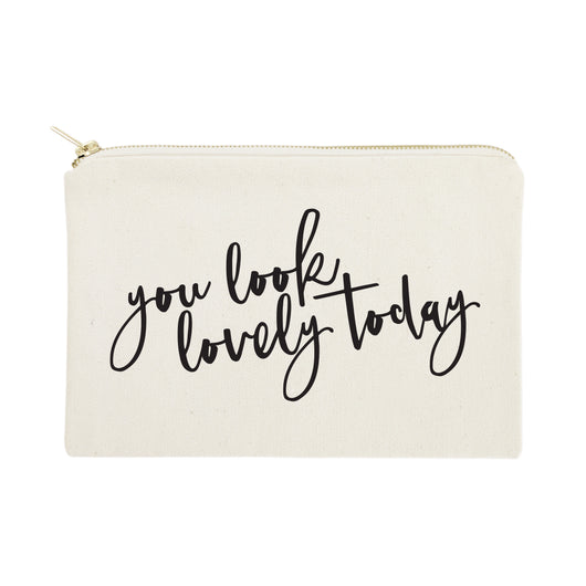 You Look Lovely Today Cotton Canvas Cosmetic Bag - The Cotton and Canvas Co.