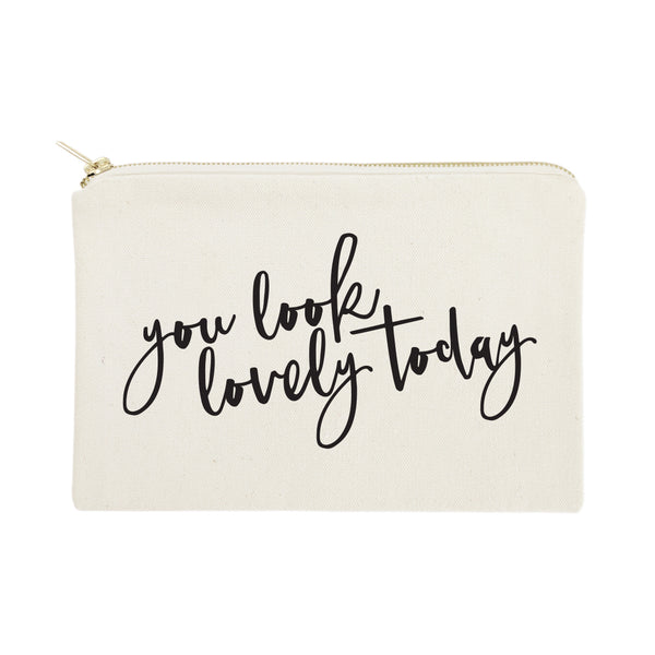 The Cotton and Canvas Co. You Look Lovely Today Cotton Canvas Cosmetic Bag