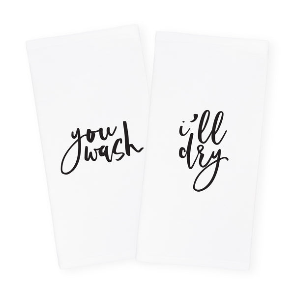 The Cotton and Canvas Co. You Wash and I'll Dry Kitchen Tea Towel, 2-Pack