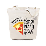 You Will Always Have a Pizza My Heart Cotton Canvas Tote Bag - The Cotton and Canvas Co.
