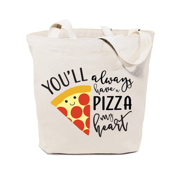 The Cotton and Canvas Co. You Will Always Have a Pizza My Heart Cotton Canvas Tote Bag