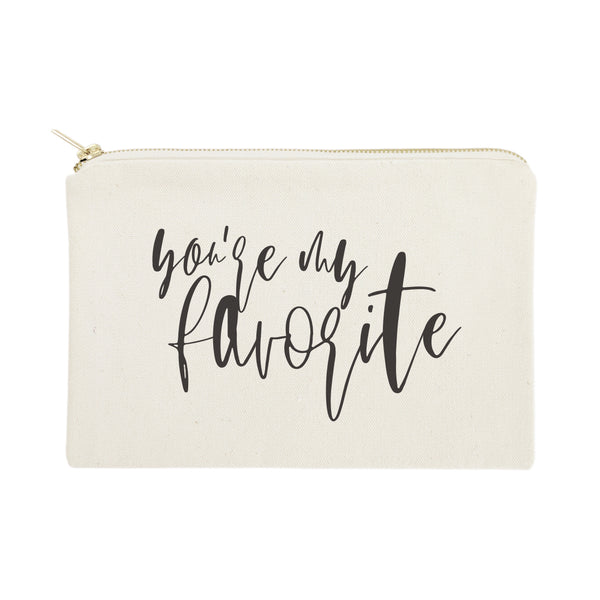 The Cotton and Canvas Co. You're My Favorite Cotton Canvas Cosmetic Bag