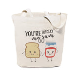You're Totally My Jam Cotton Canvas Tote Bag - The Cotton and Canvas Co.