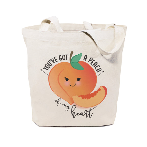 The Cotton and Canvas Co. You've Got a Peach of My Heart Cotton Canvas Tote Bag