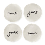 Mine and Yours Cotton Canvas Drink Coasters, Set of 4 - The Cotton and Canvas Co.