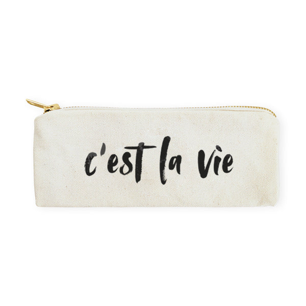 The Cotton and Canvas Co. C'est La Vie Cotton Canvas Pencil Case and Travel Pouch