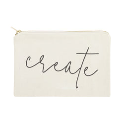 Create Cotton Canvas Cosmetic Bag - The Cotton and Canvas Co.