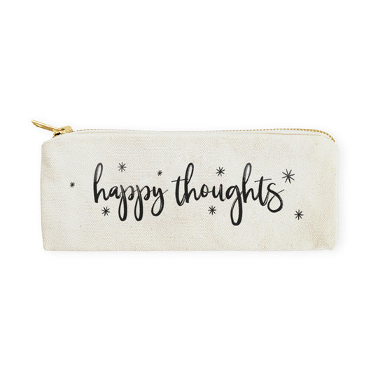 Happy Thoughts Cotton Canvas Pencil Case and Travel Pouch - The Cotton and Canvas Co.