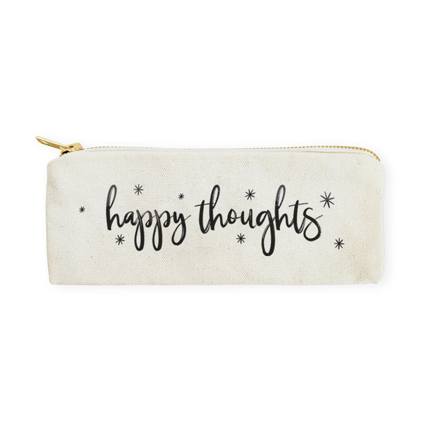 The Cotton and Canvas Co. Happy Thoughts Cotton Canvas Pencil Case and Travel Pouch